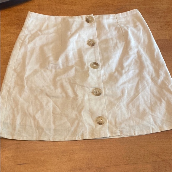 Princess Polly Cream A-Line Mini Skirt - Picture 1 of 7
